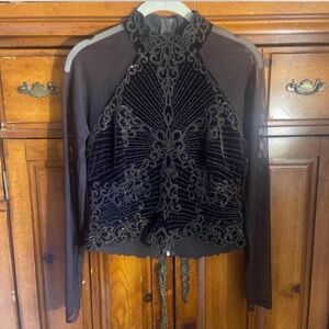 Tadashi Shoji Chocolate Brown Top